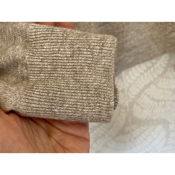 J. Crew Linen Blend Lightweight Tan Long Sleeve Crewneck Sweater, Men Size M - Picture 4 of 10